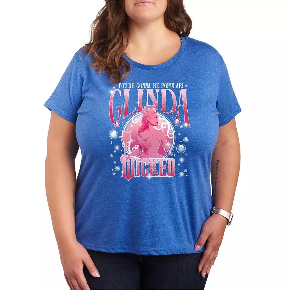 Plus Size Wicked Glinda You're Gonna Be Popular Tee, Women's, Size: 2XL, Black Product Image