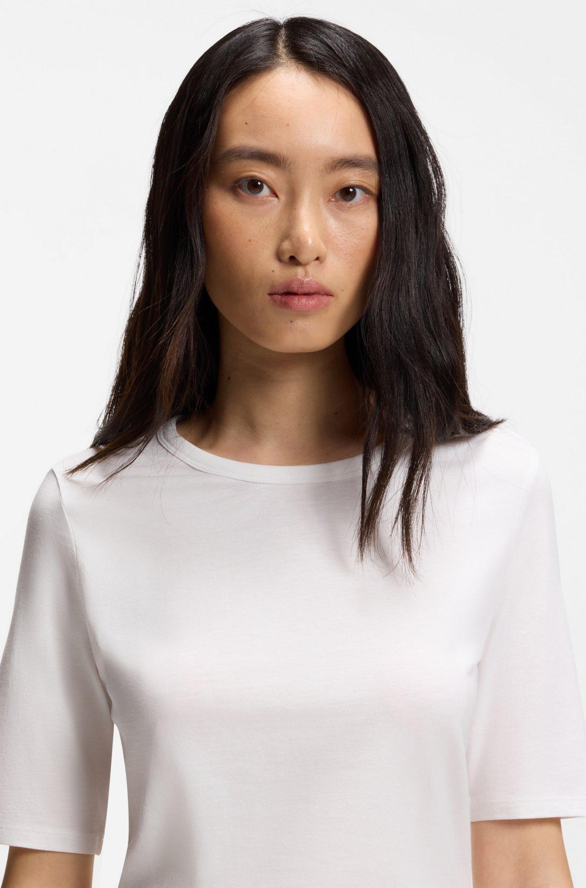 Slim-fit T-shirt in cotton, modal and silk Product Image