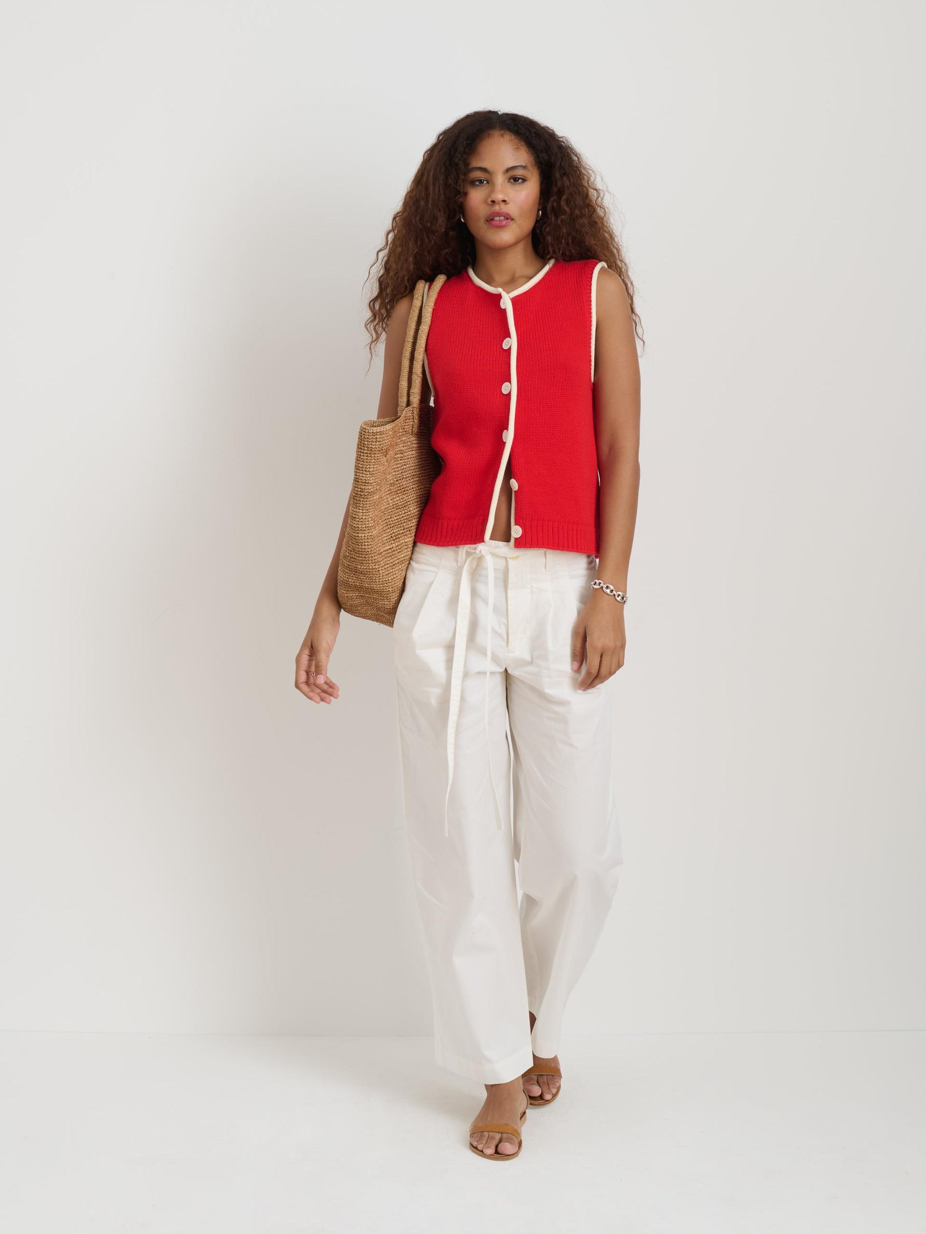 Bridget Tipped Vest in Cotton Product Image