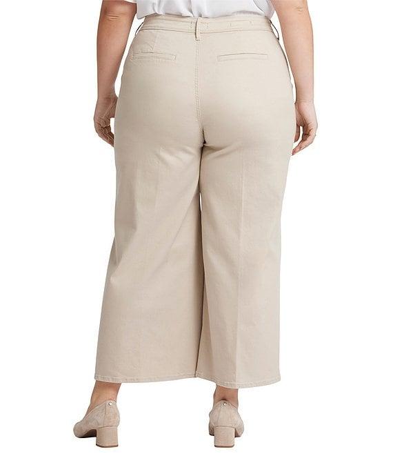 NYDJ Plus Size Mona Solid High Rise Hook-And-Eye Waist Wide Leg Ankle Trouser Jeans Product Image