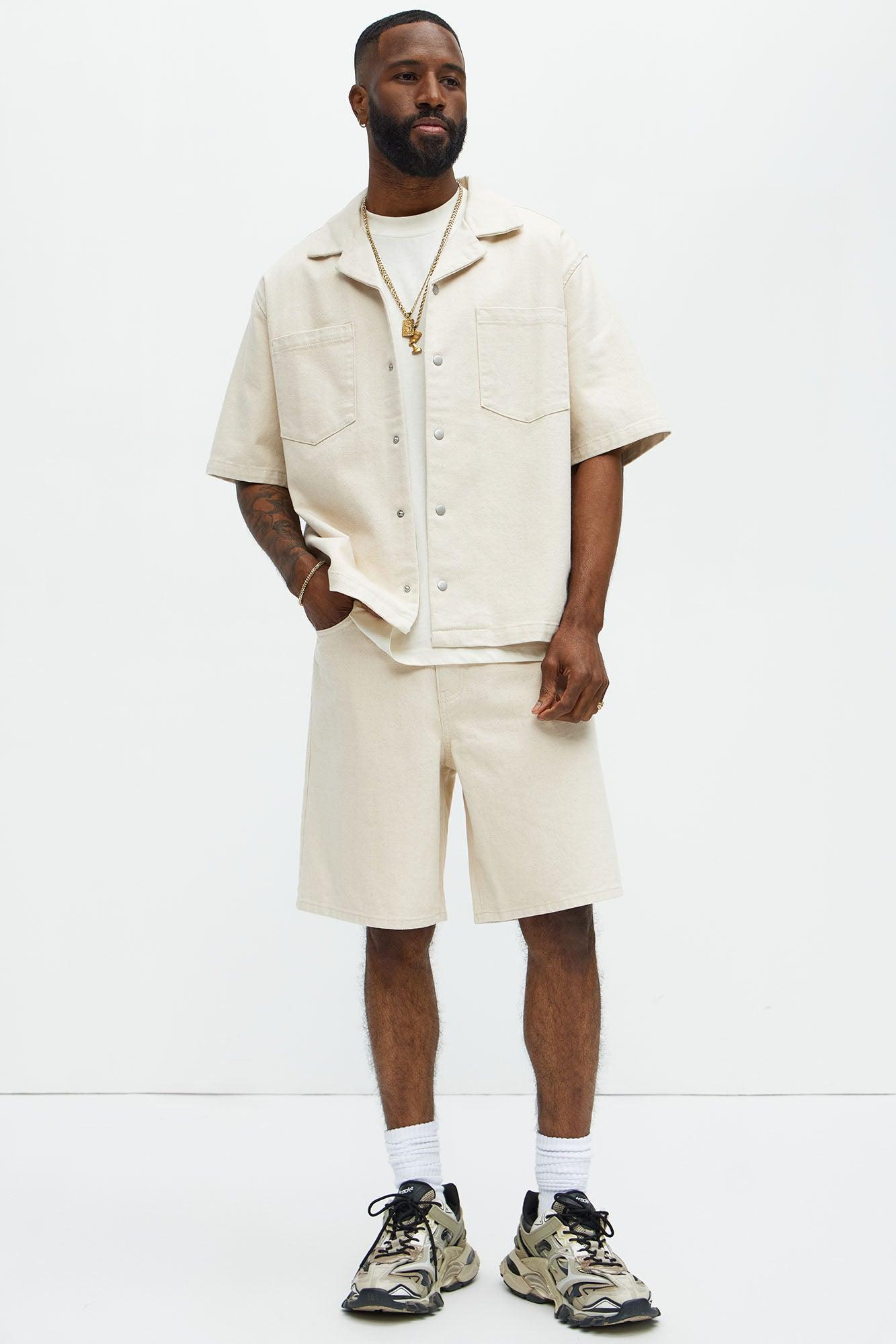 Colin Relaxed Denim Shorts - Sand Product Image