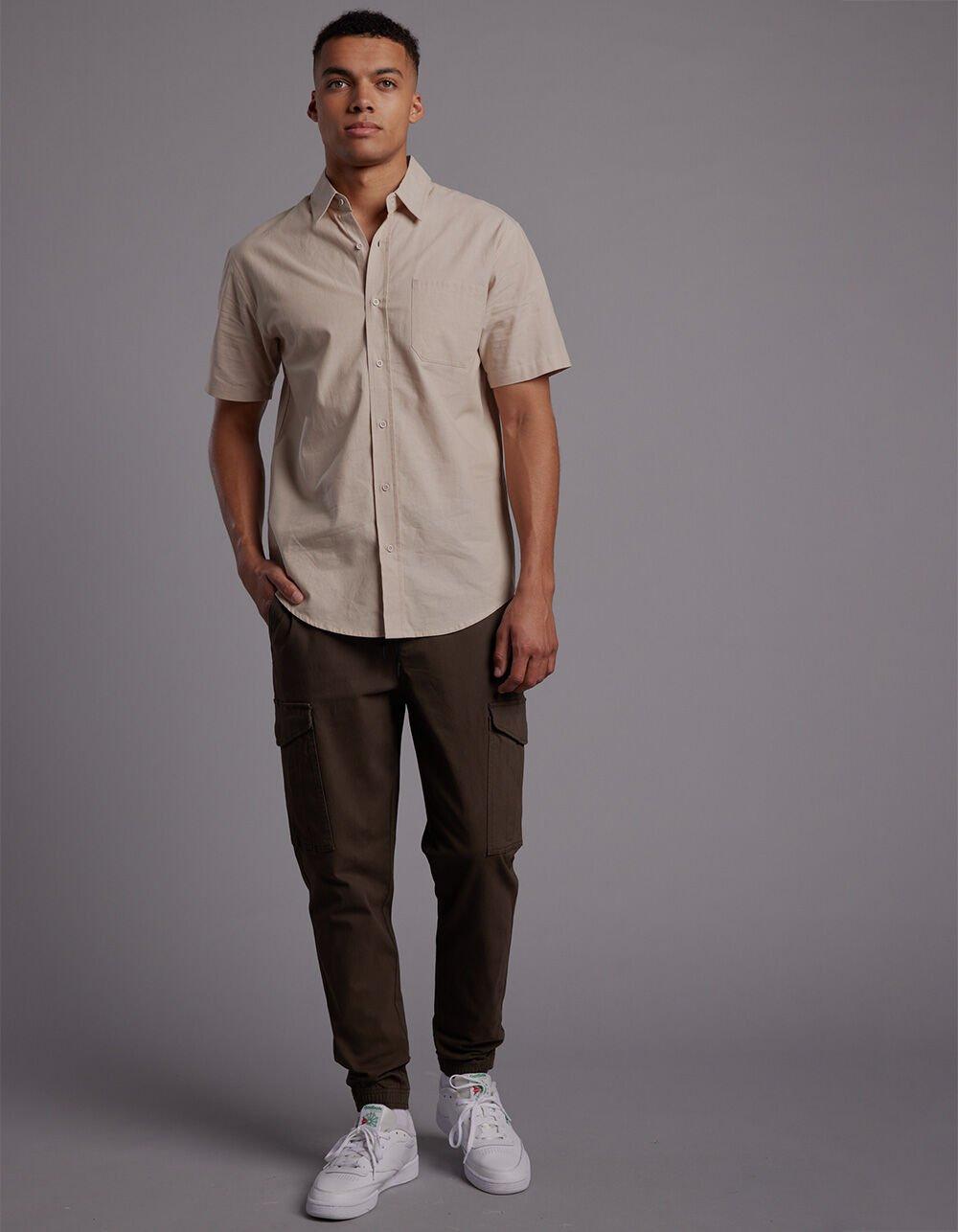 RSQ Mens Twill Cargo Jogger Pants - OLIVE Product Image