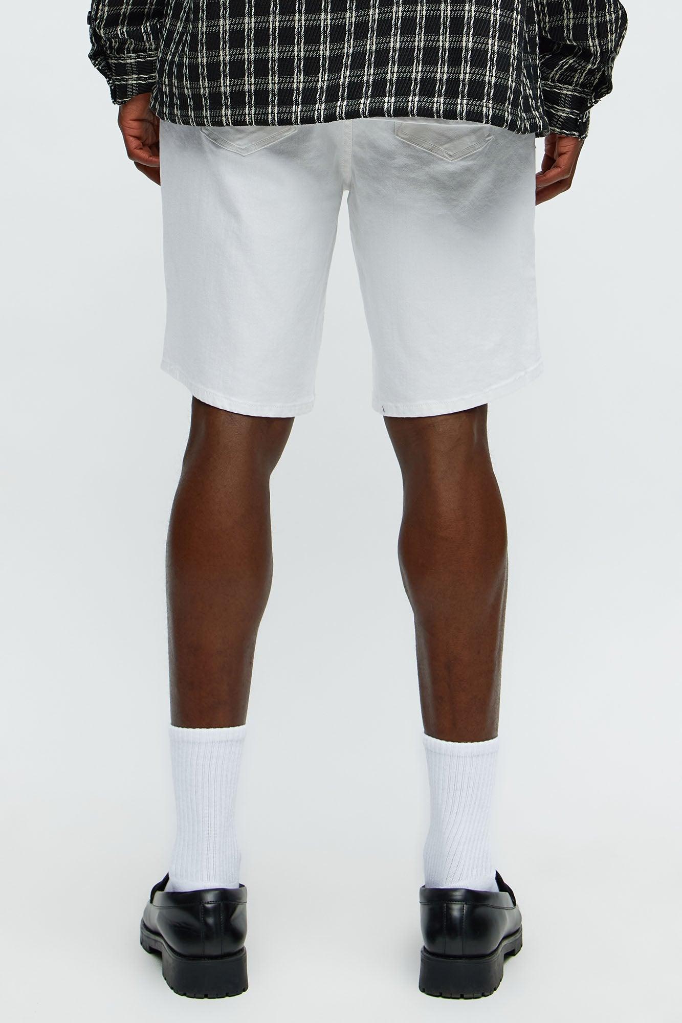 Mike Relaxed Denim Shorts - White Product Image