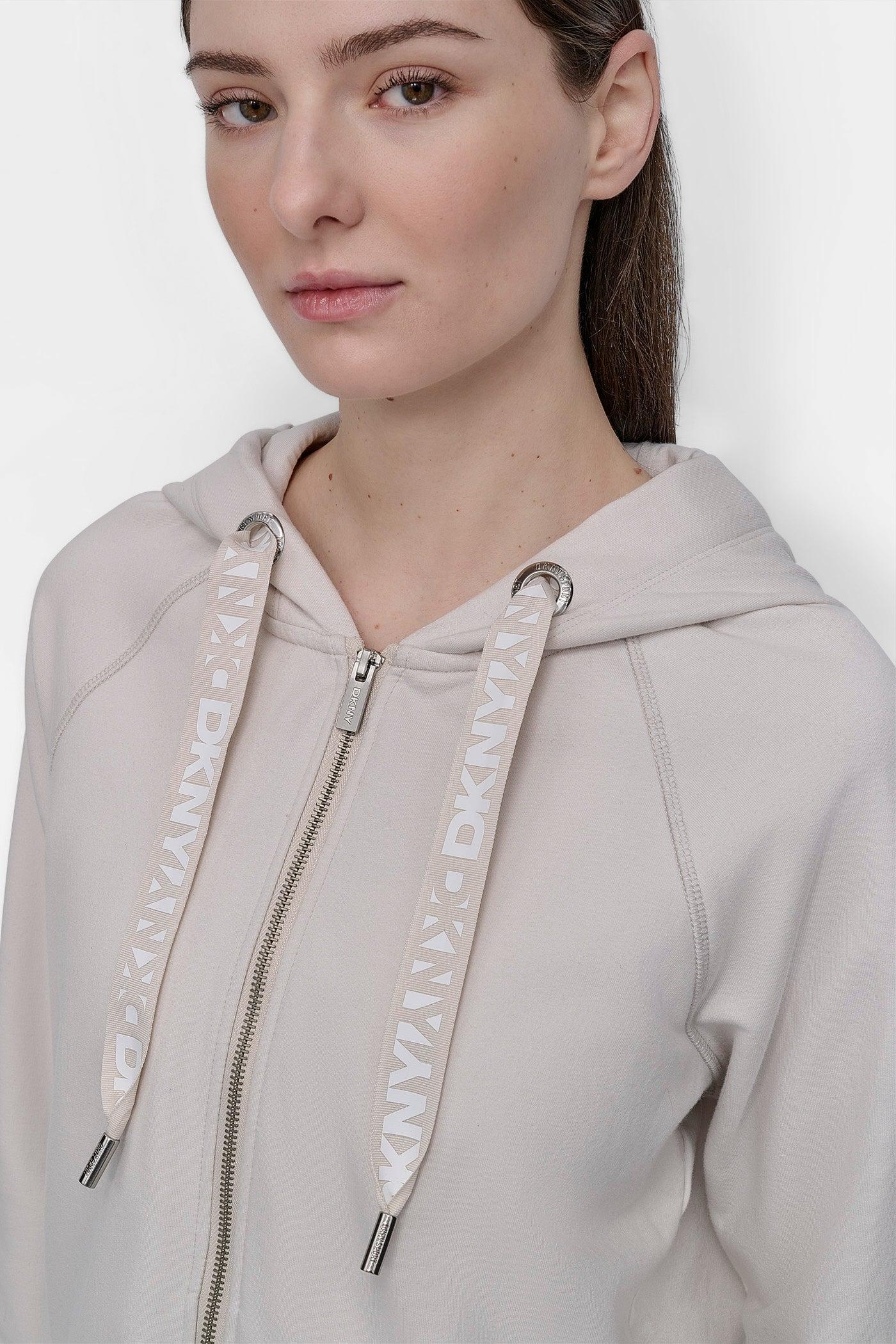 TWO TONE LOGO DRAWCORD ZIP HOODIE Product Image