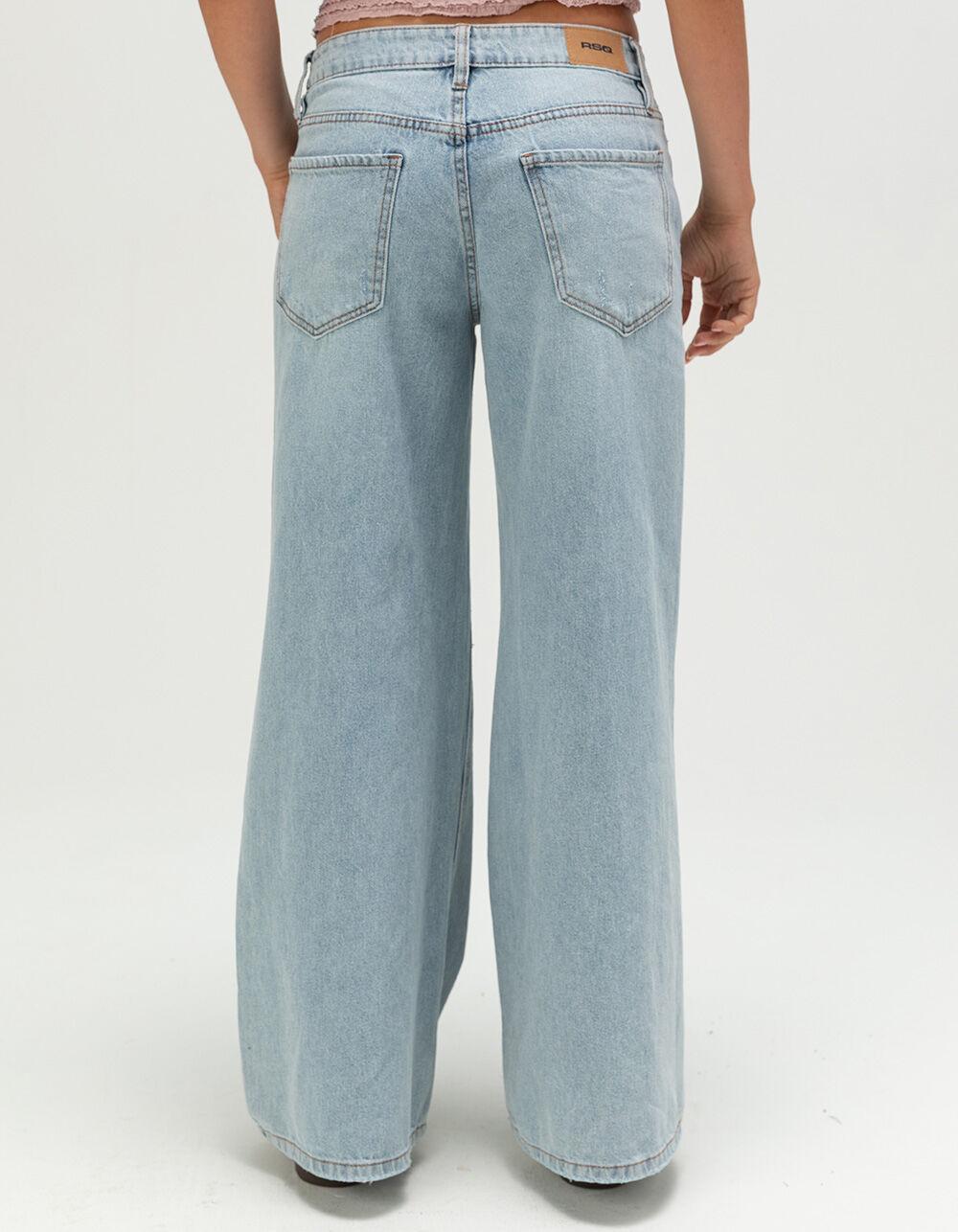 RSQ Womens Low Rise Baggy Jeans - LIGHT WASH Product Image
