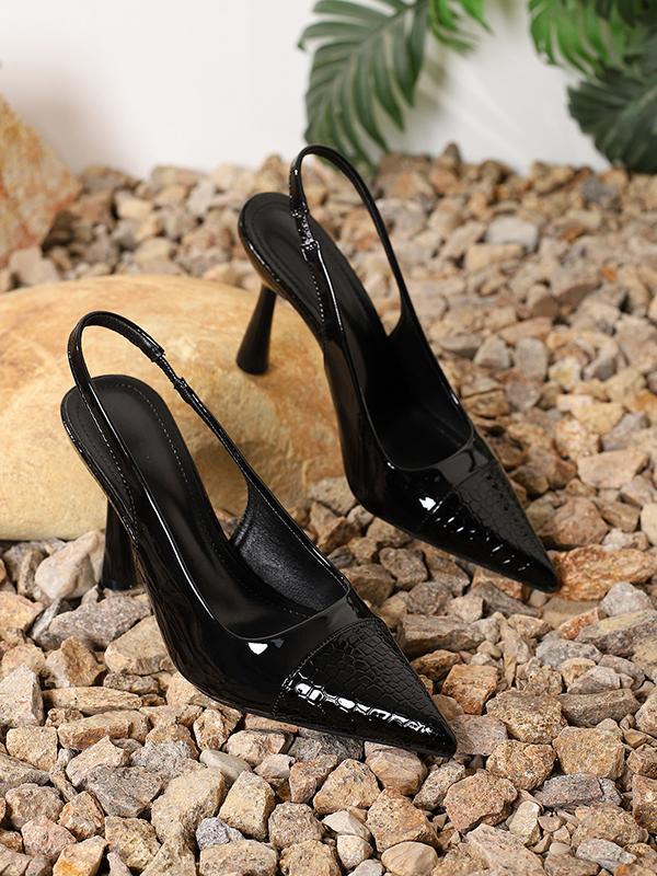 Pointed-Toe Split-Joint Pumps Slider Sandals Product Image