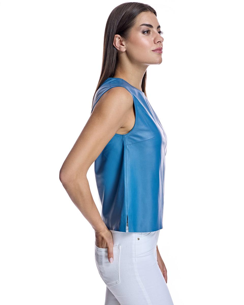 Leather Sleeveless Shirt Product Image