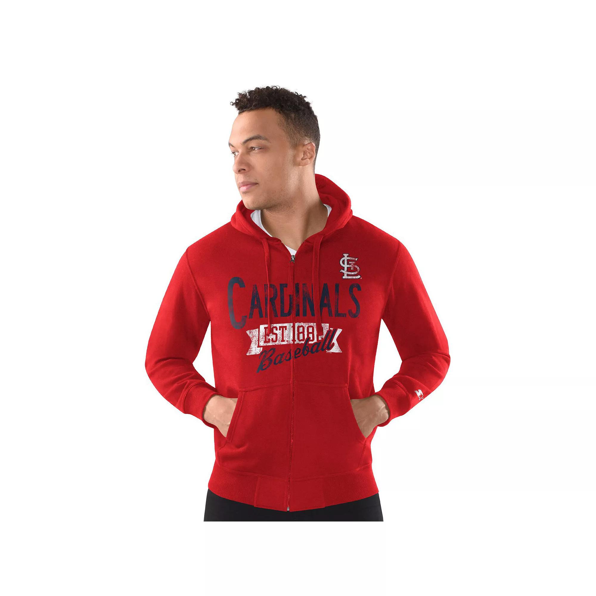 Men's Starter Red St. Louis Cardinals Distressed Full-Zip Hooded Jacket,  Product Image