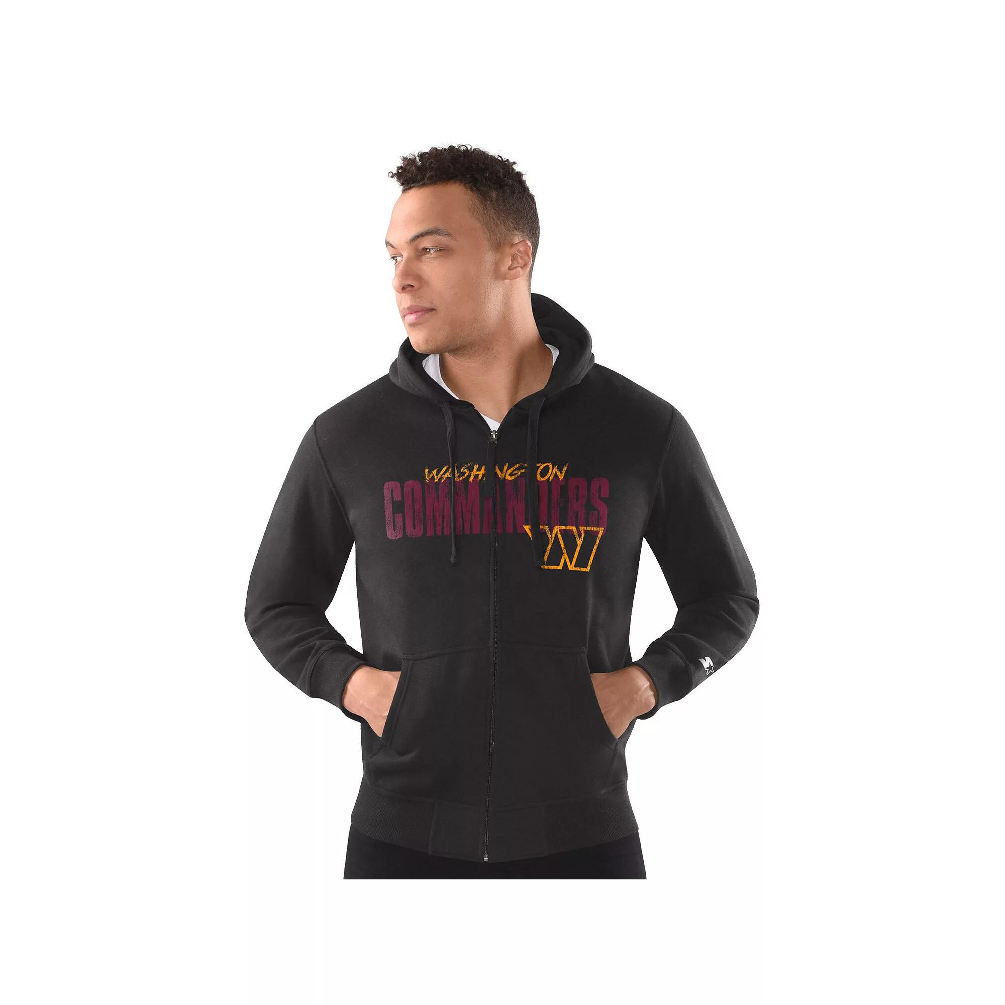 Men's Starter Royal Los Angeles Rams Distressed Classic Full-Zip Hoodie,  Product Image