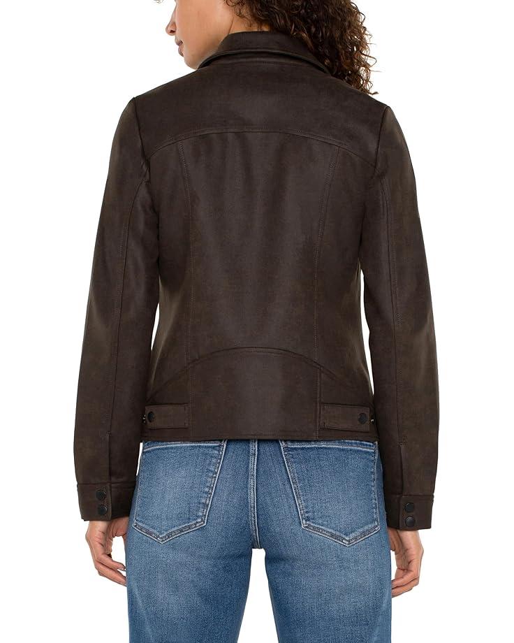 Faux Leather Moto Jacket Product Image