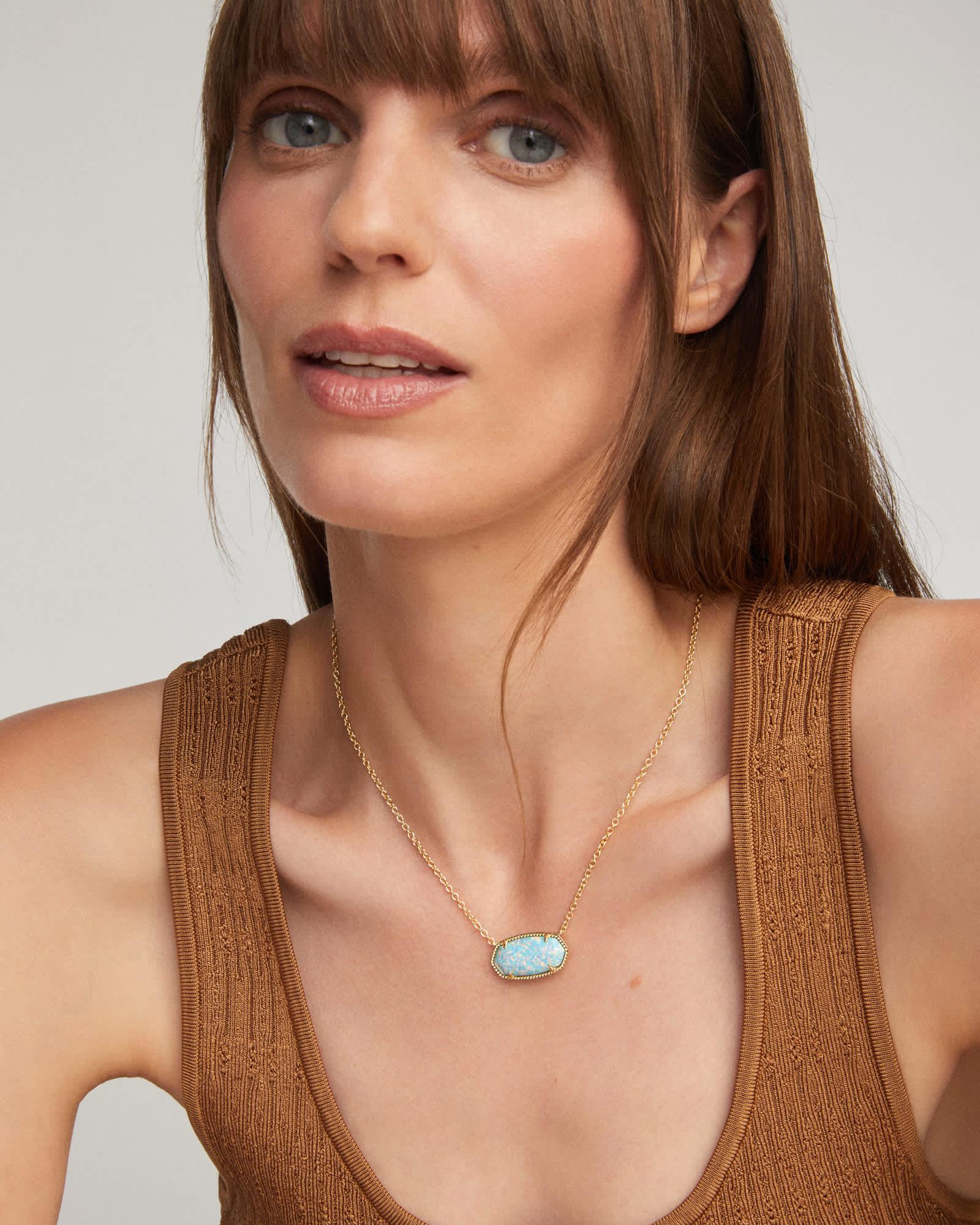 Elisa Gold Statement Short Pendant Necklace Product Image