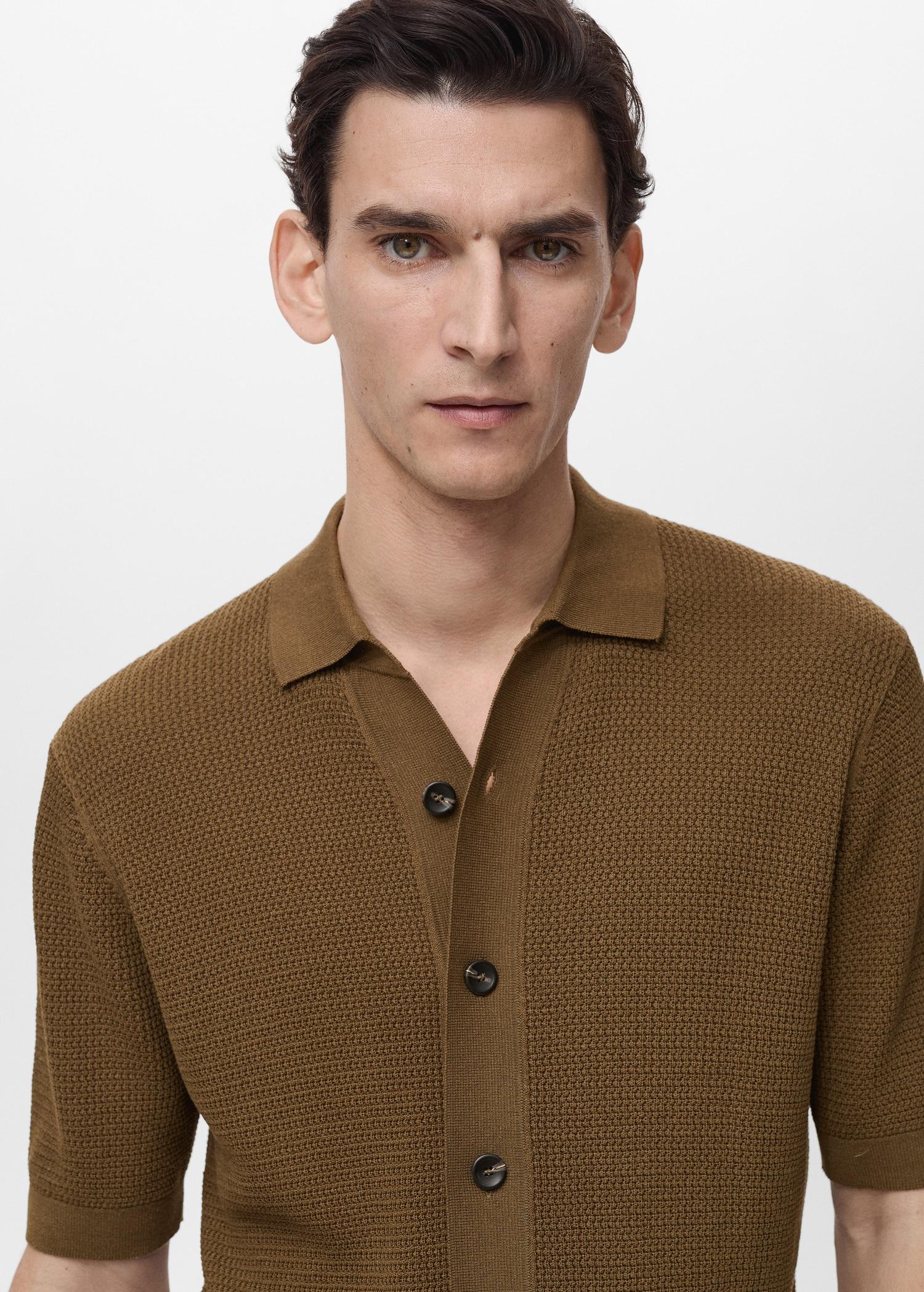 Structured knitted shirt - Men | MANGO USA Product Image