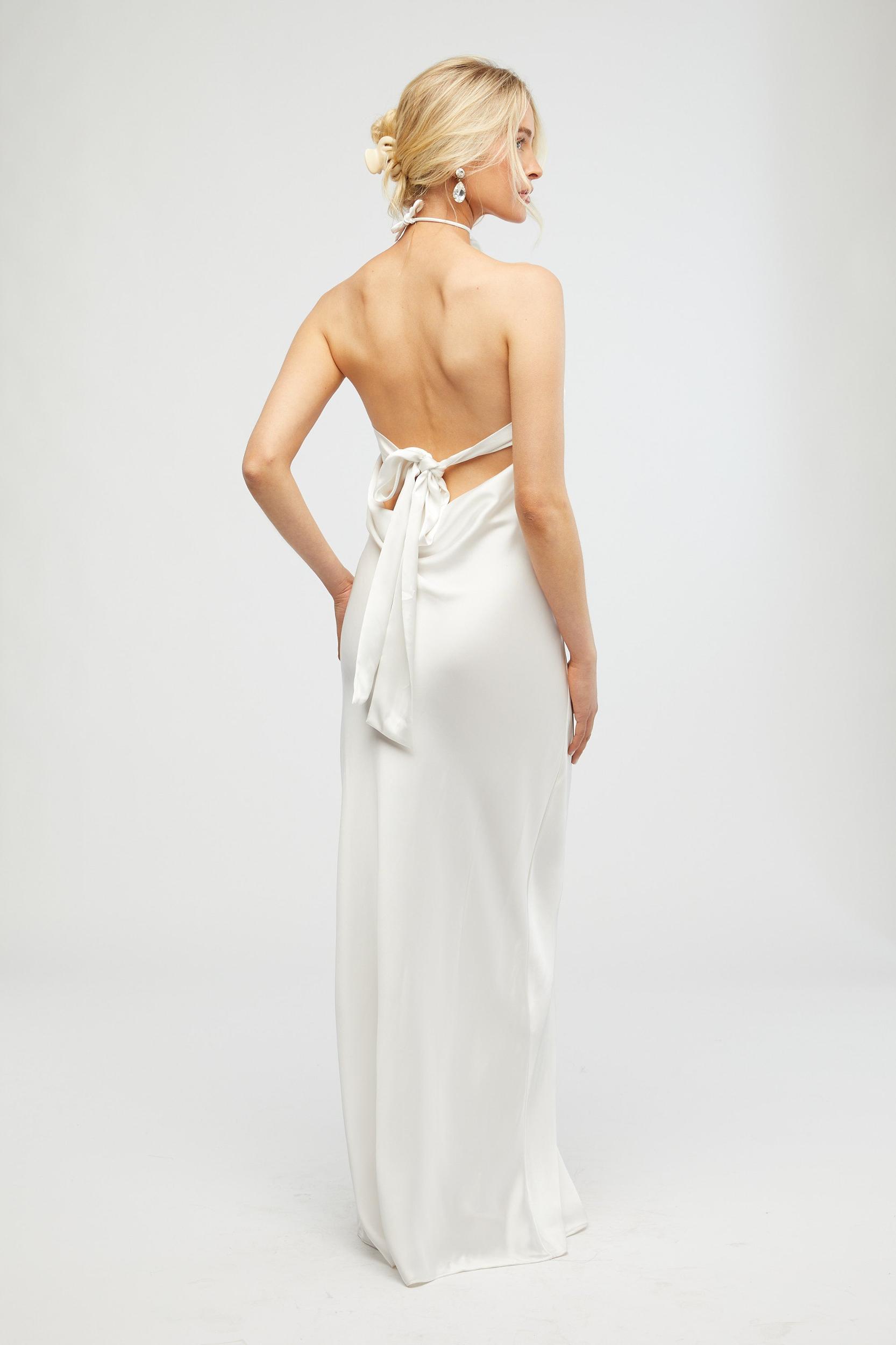 FINAL SALE WeWoreWhat | Strapless Silky Maxi Dress | White Product Image