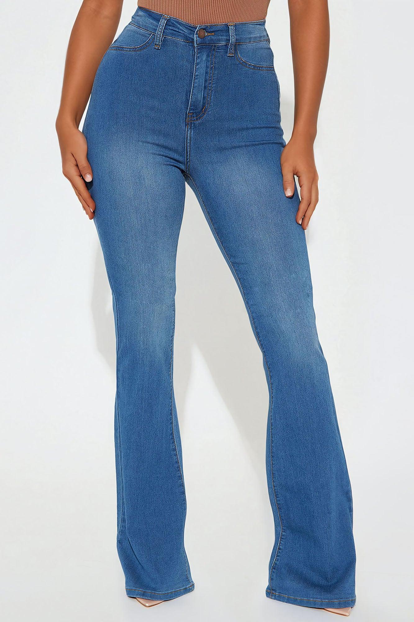 Tall Deep In My Soul Flare Jeans - Medium Blue Wash Product Image