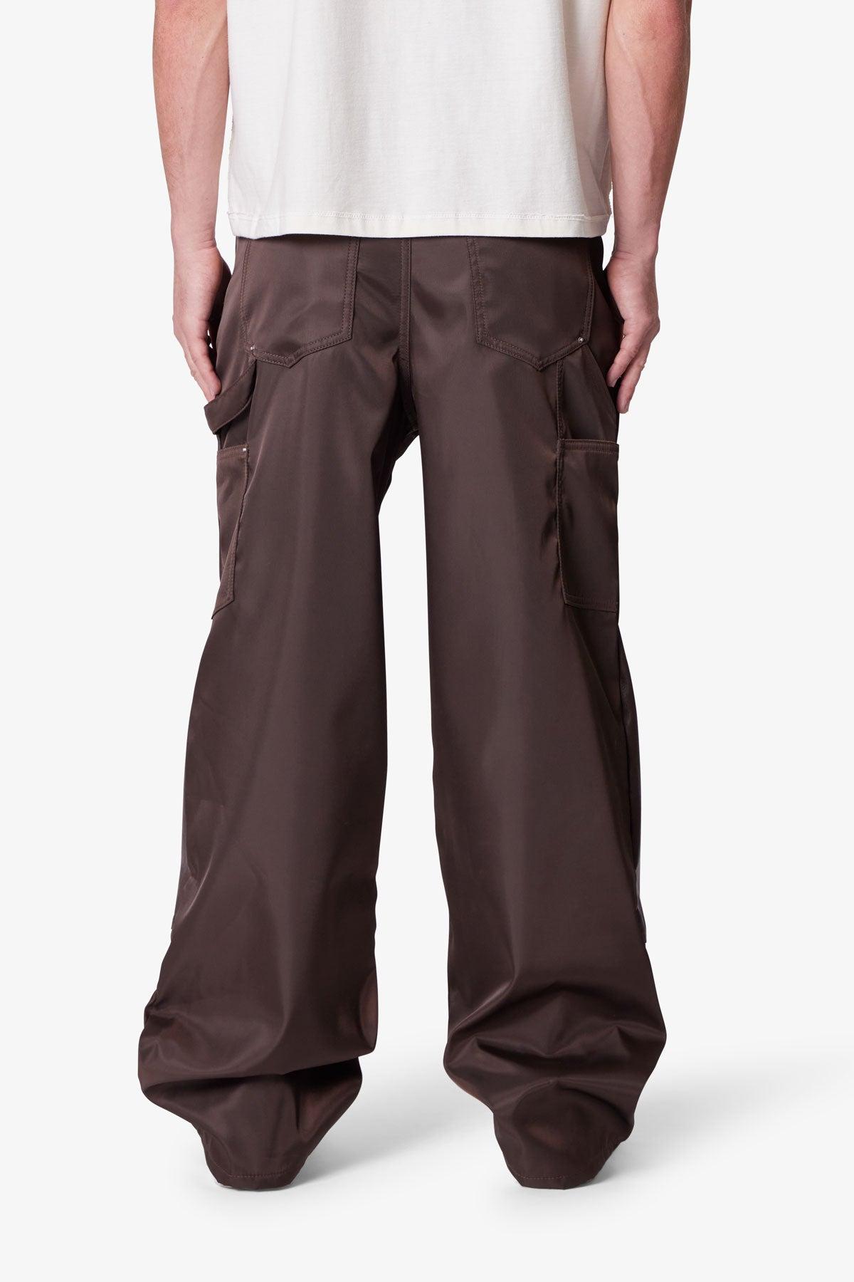 Ultra Baggy Nylon Work Pants - Brown Product Image