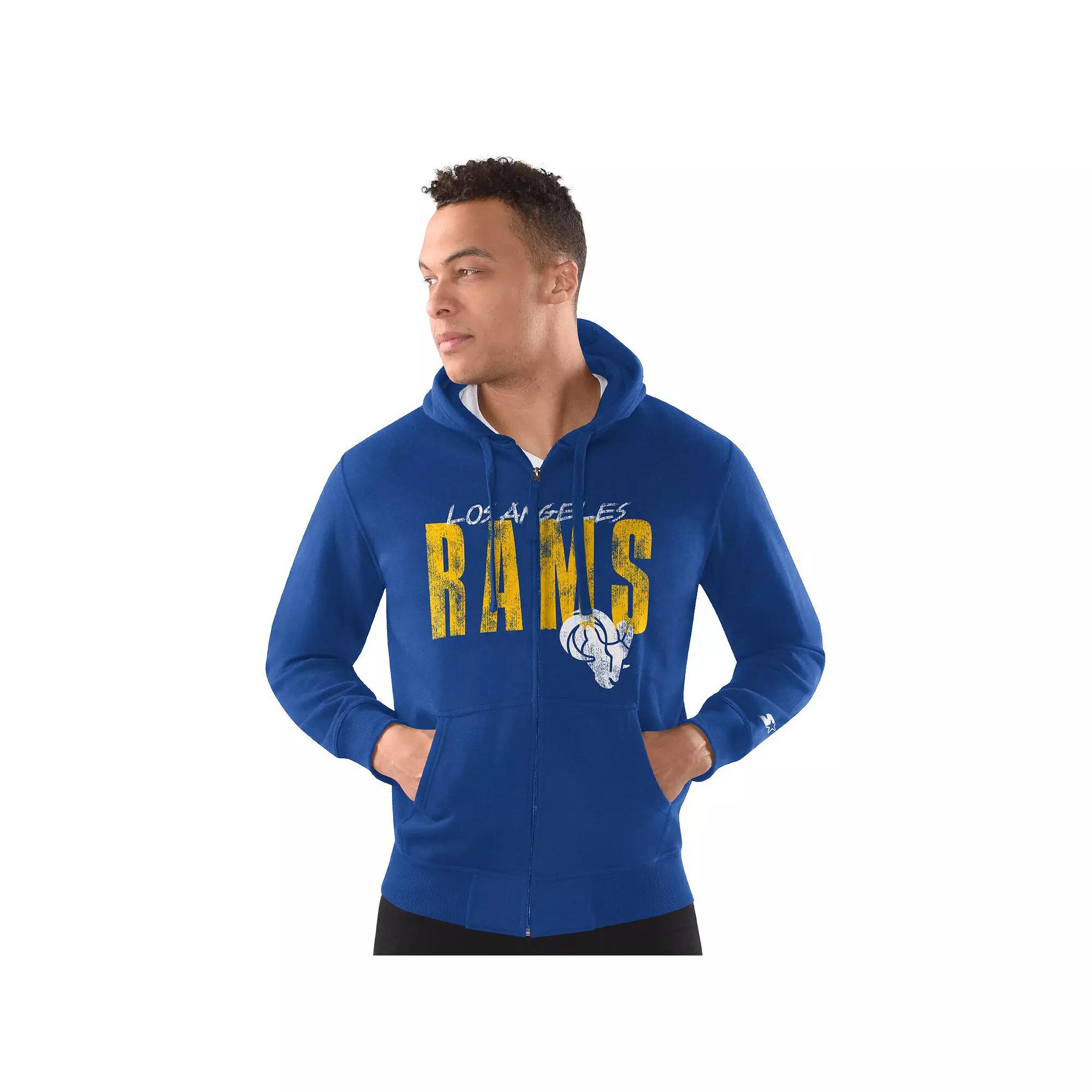 Men's Starter Black Pittsburgh Steelers Distressed Classic Full-Zip Hoodie,  Product Image