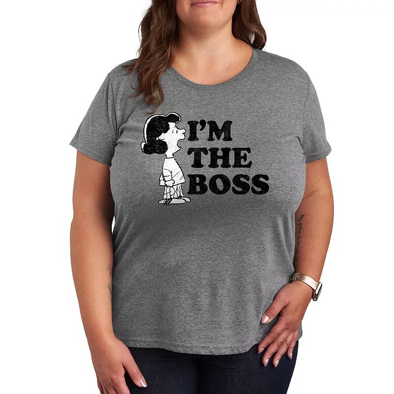 Plus Peanuts Lucy I'm The Boss Graphic Tee, Women's,  Product Image