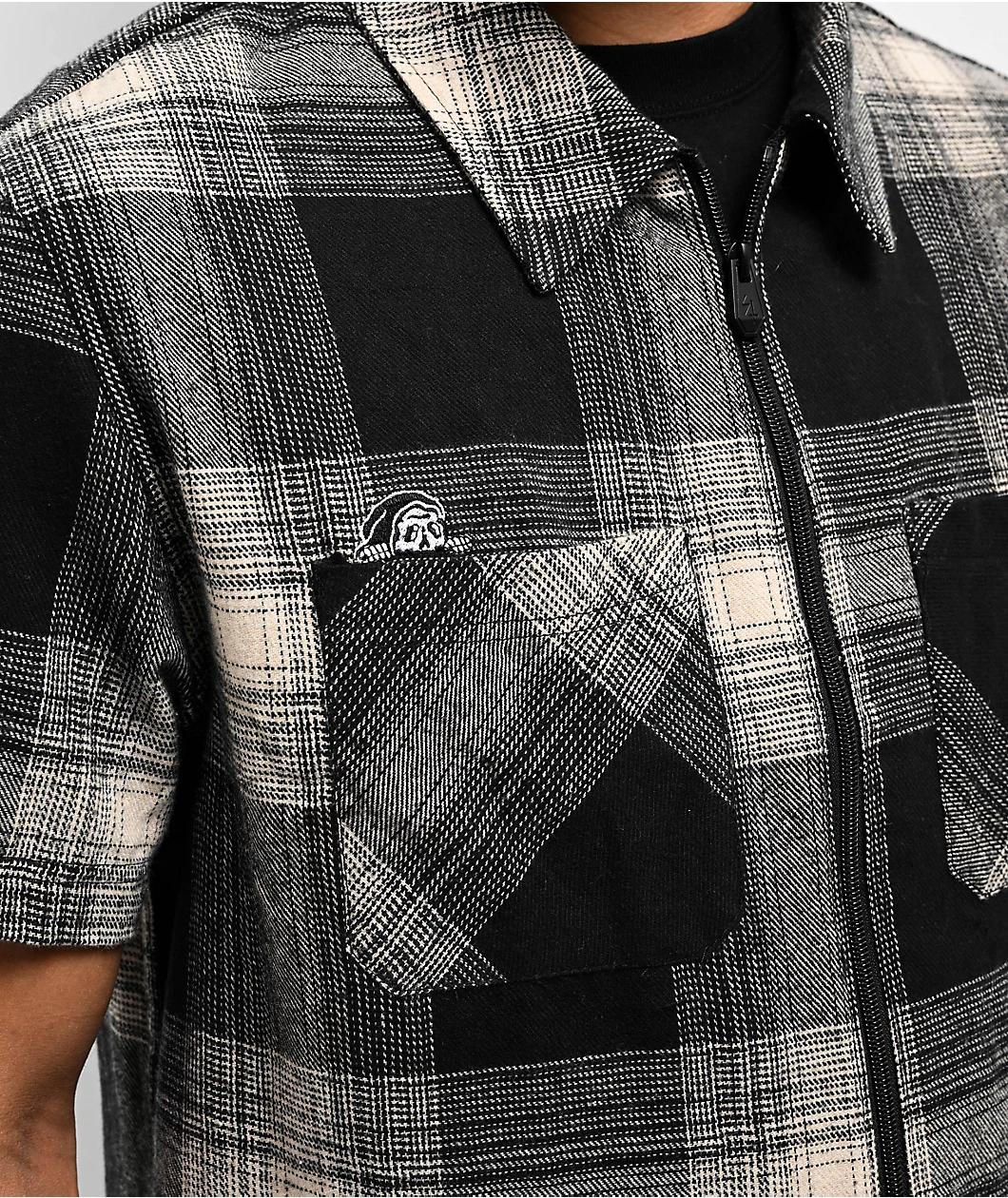 Lurking Class By Sketchy Tank Khaki Zip Flannel Shirt Product Image
