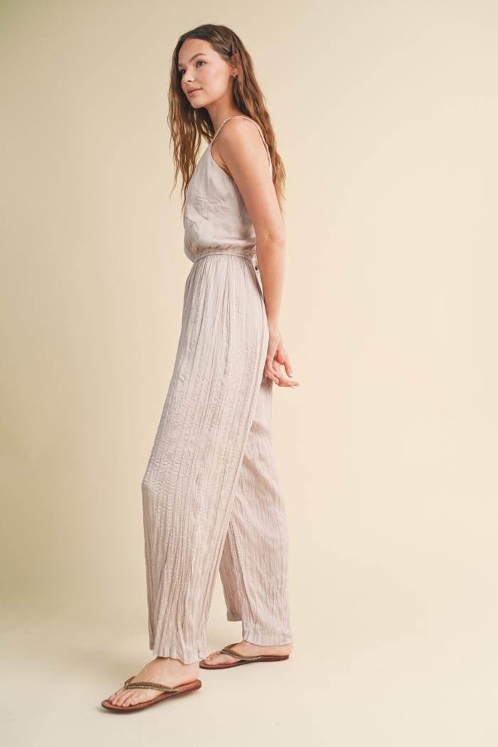 CRINKLE SATIN CAMI JUMPSUIT Product Image