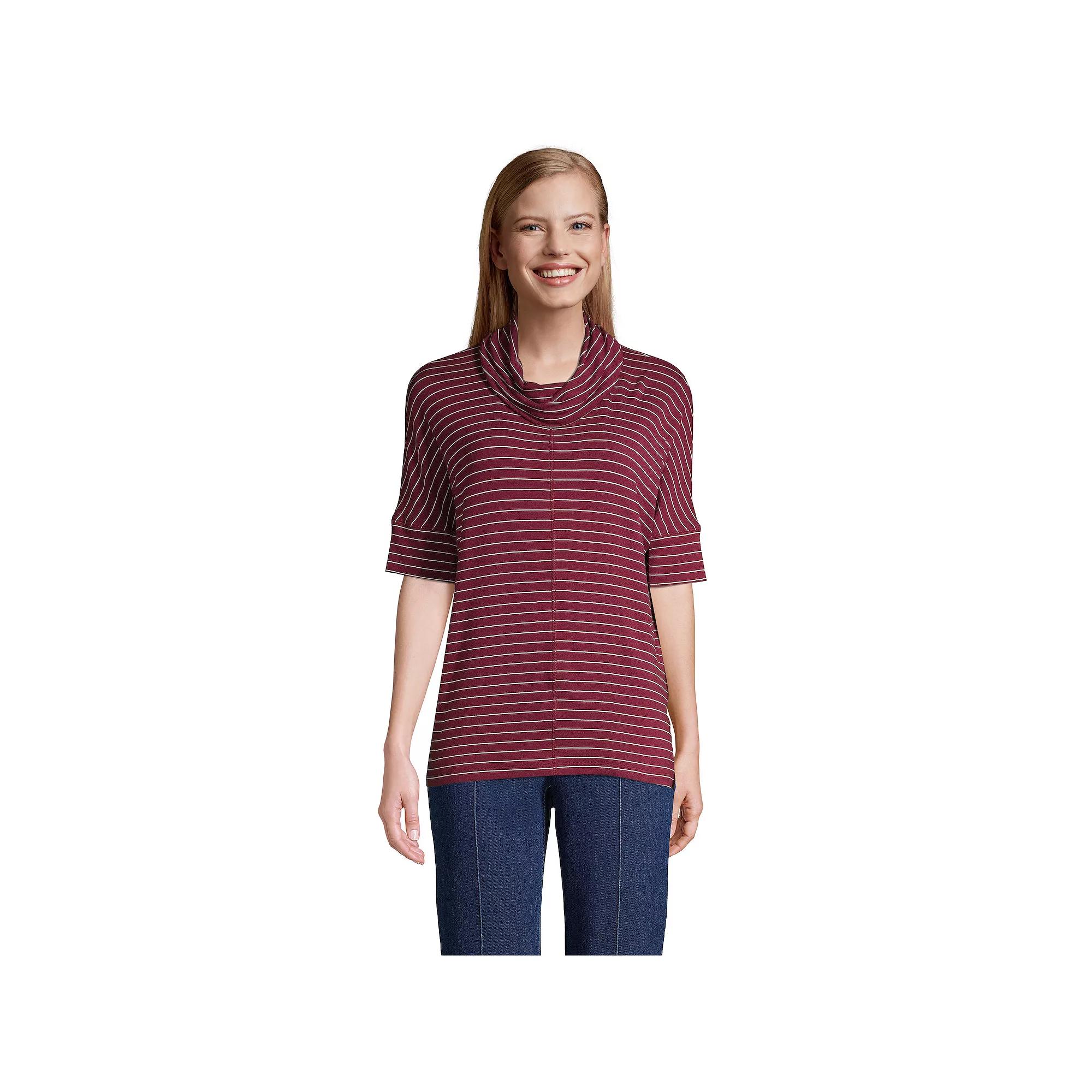 Petite Lands' End Super Soft Elbow Cowlneck Top, Women's,  Product Image