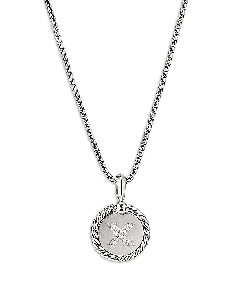 Womens Initial Charm Necklace in Sterling Silver Product Image