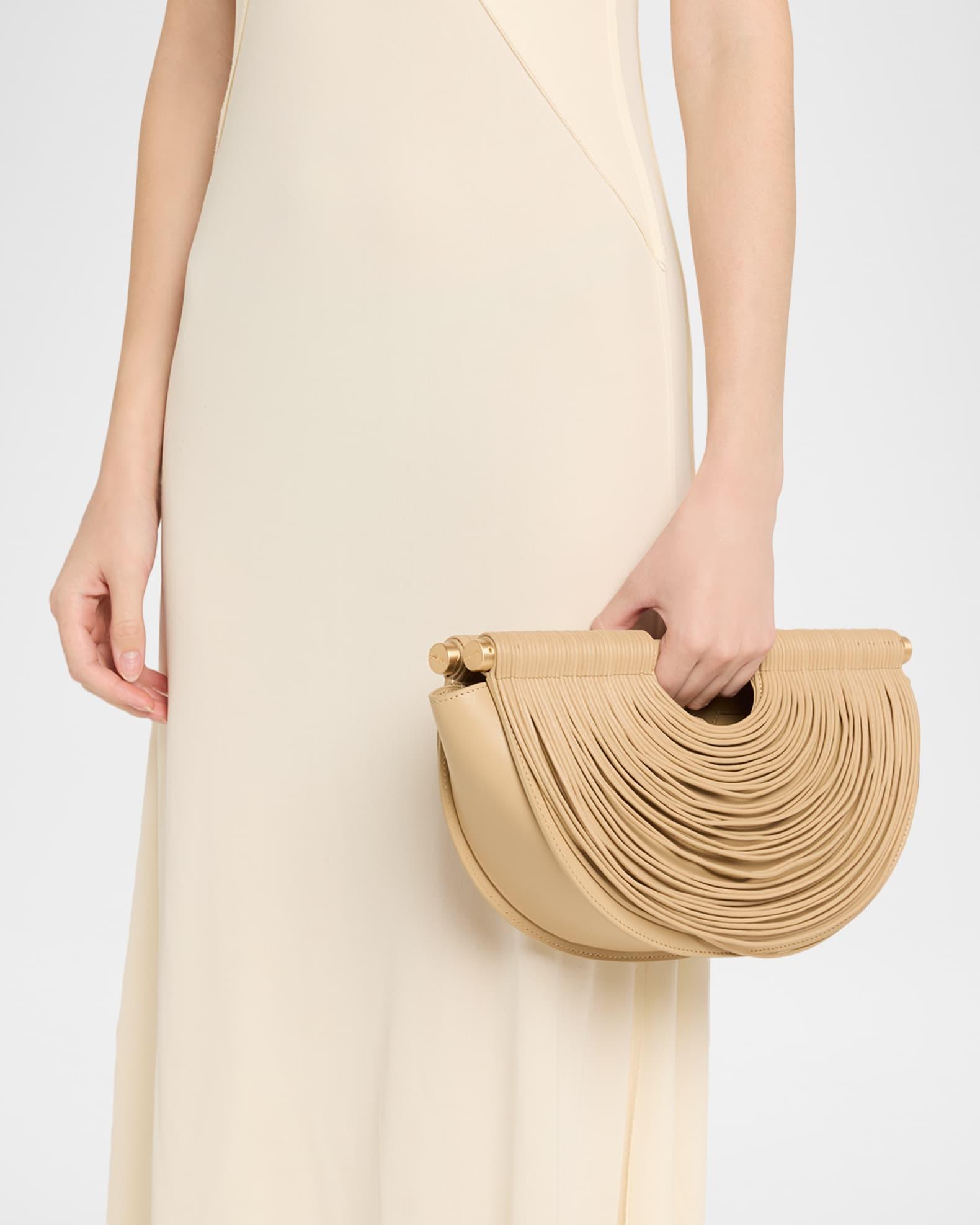 Lou Draped Leather Clutch Bag Product Image