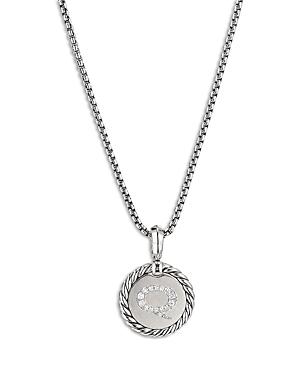 Womens Initial Charm Necklace in Sterling Silver Product Image