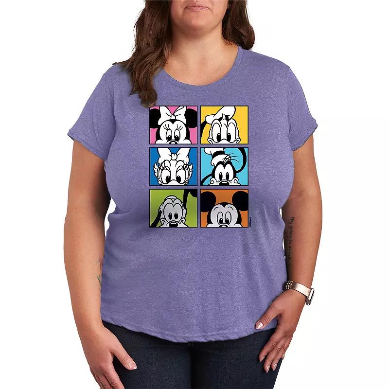 Disney's Mickey Mouse & Friends Plus Grid Graphic Tee, Women's,  Product Image