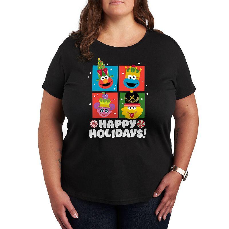 Plus Sesame Street Happy Holidays Graphic Tee, Women's,  Product Image