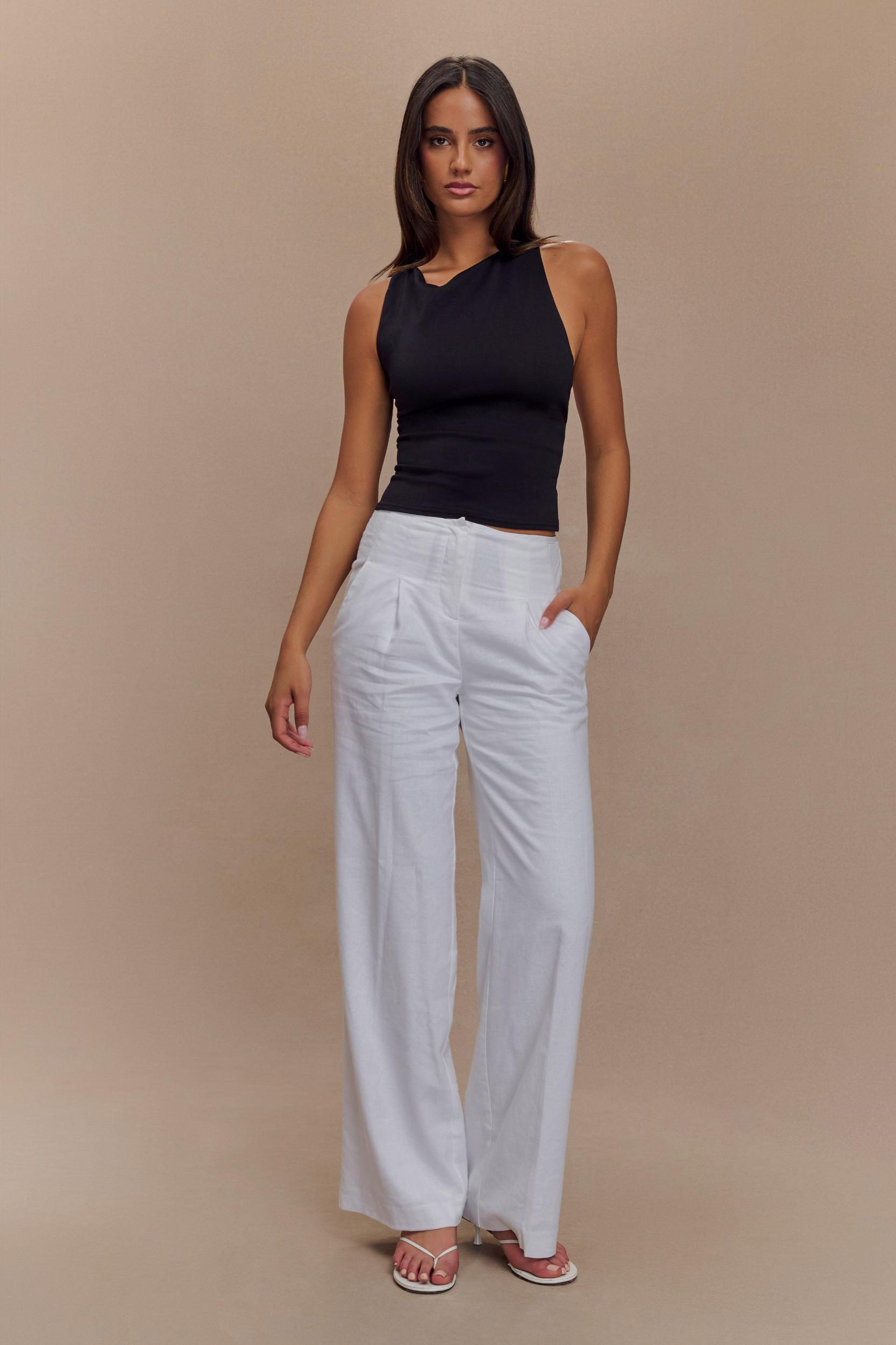 Catelyn Asymmetrical Scuba Jersey Top - Black Product Image