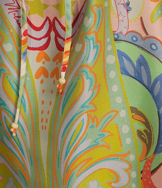 Antonio Melani Raffaella Printed Satin Tie Neck Long Sleeve Dress Product Image