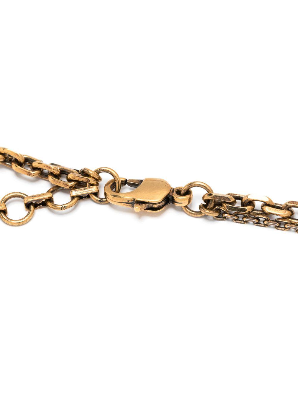 skull and pearl charm layered necklace Product Image