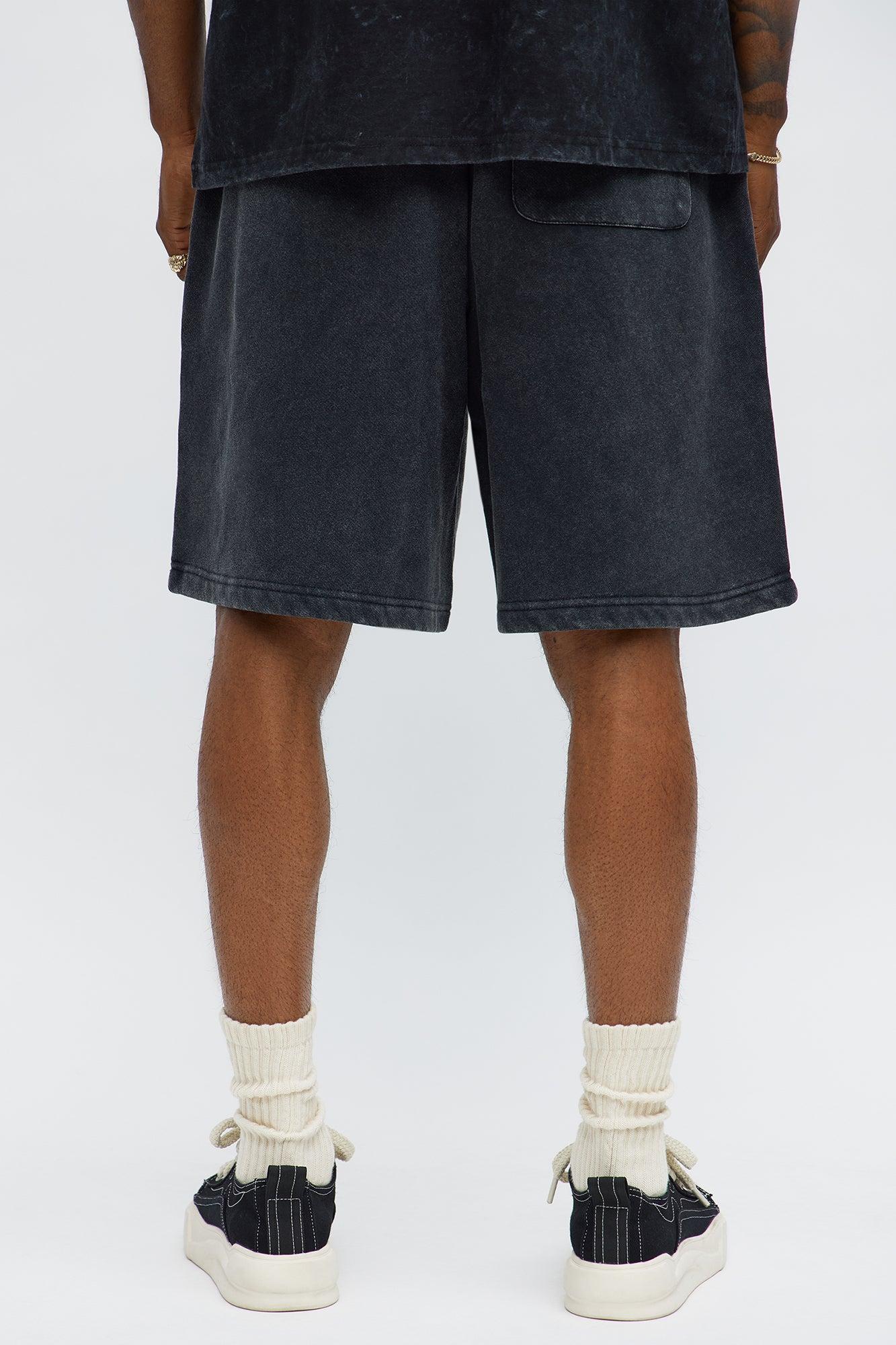 Tyson Loose Fit Washed Shorts - Black Wash Male Product Image