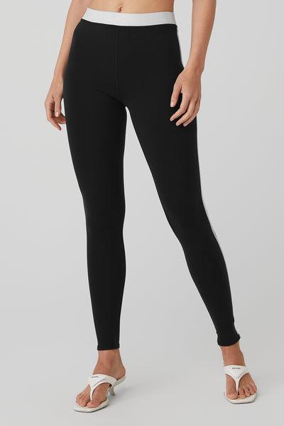 Airbrush High-Waist Streamlined Legging - Black/White Product Image