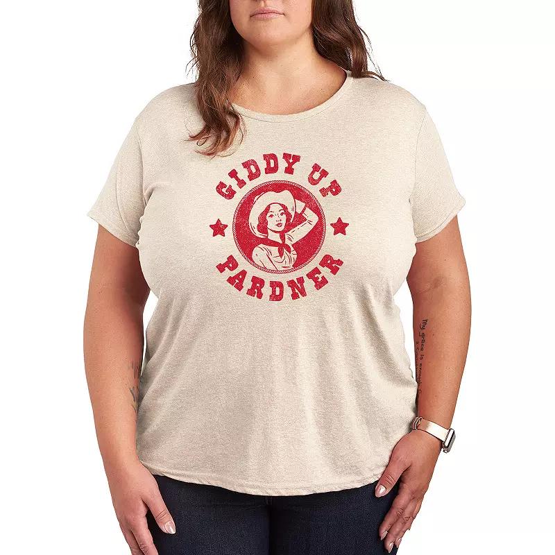 Plus Giddy Up Pardner Graphic Tee, Womens Product Image