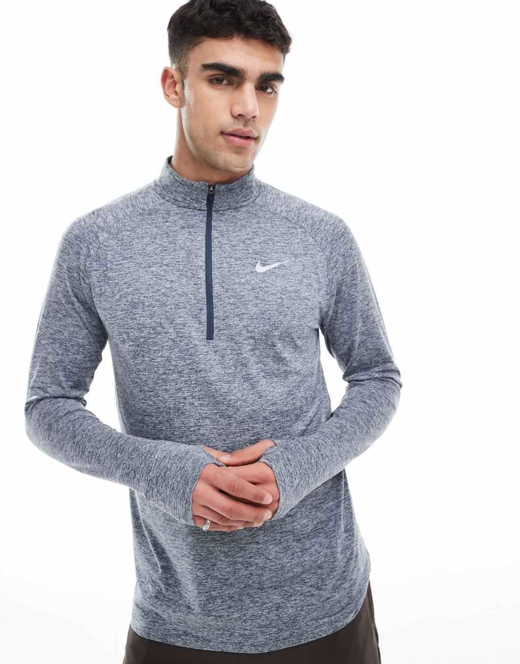 Nike Running Stride 1/2 zip sweatshirt in dark blue Product Image