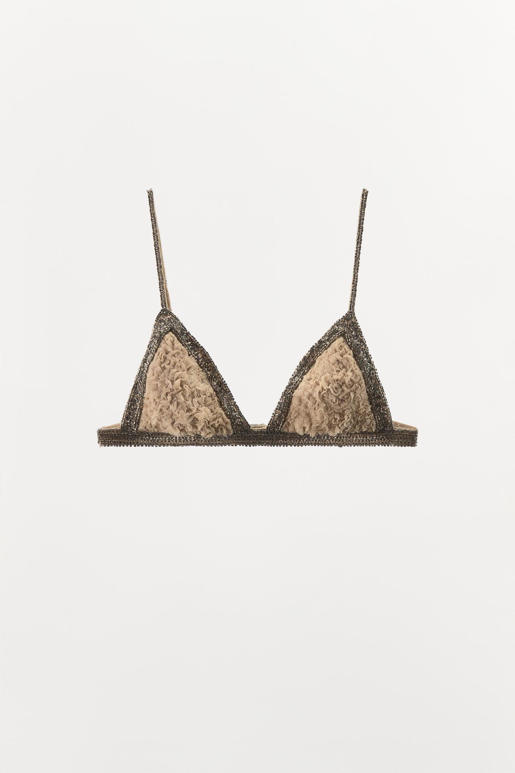 EMBOSSED BEADED TRIANGLE BRA Product Image