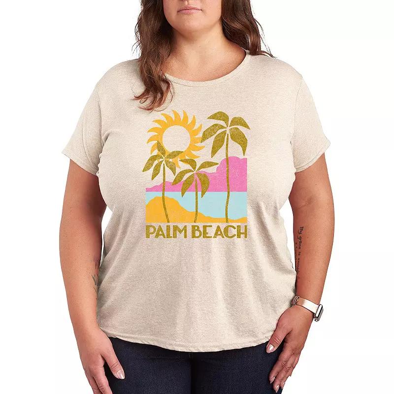 Plus Palm Beach Deco Graphic Tee, Womens Product Image