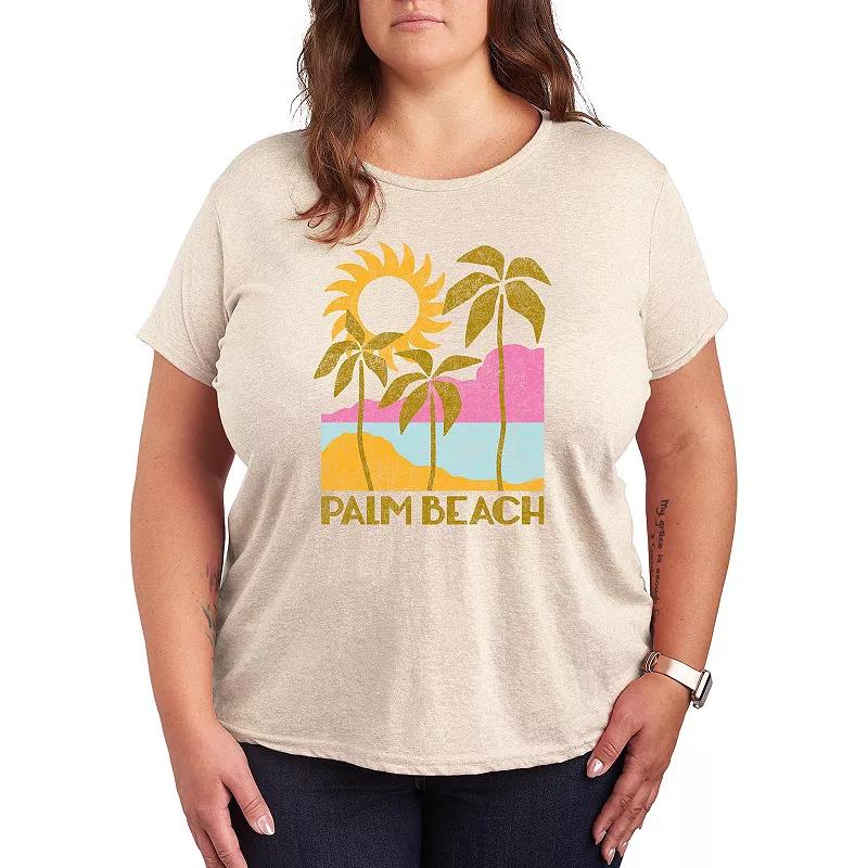 Plus Palm Beach Deco Graphic Tee, Womens Product Image