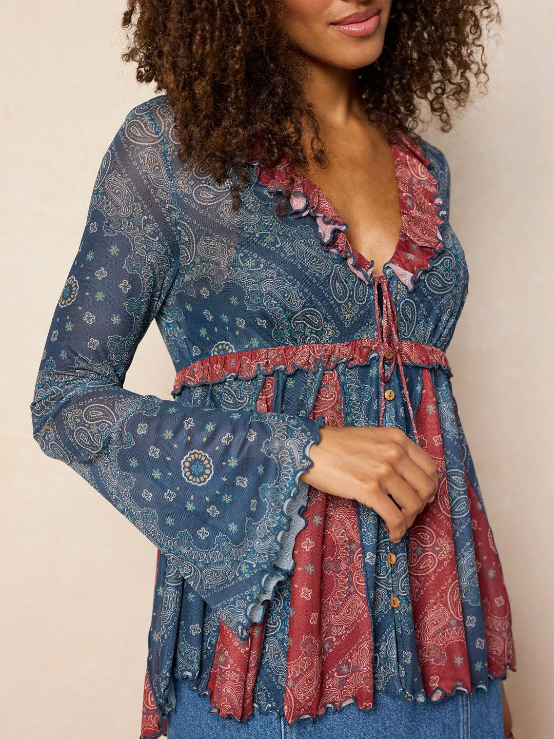 Sierra Ruffle Mesh Top Product Image