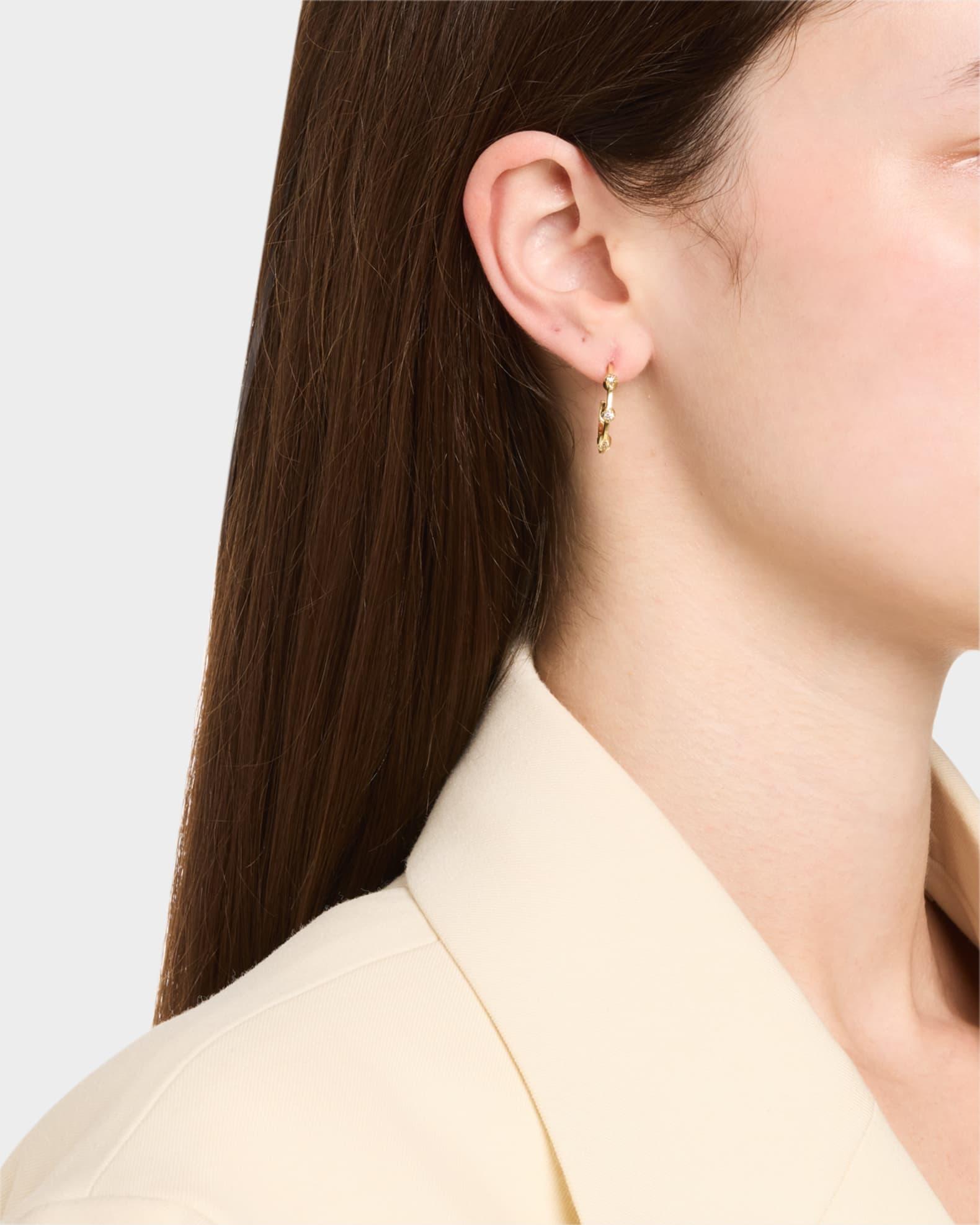 Small Diamond Hoop Earrings Product Image