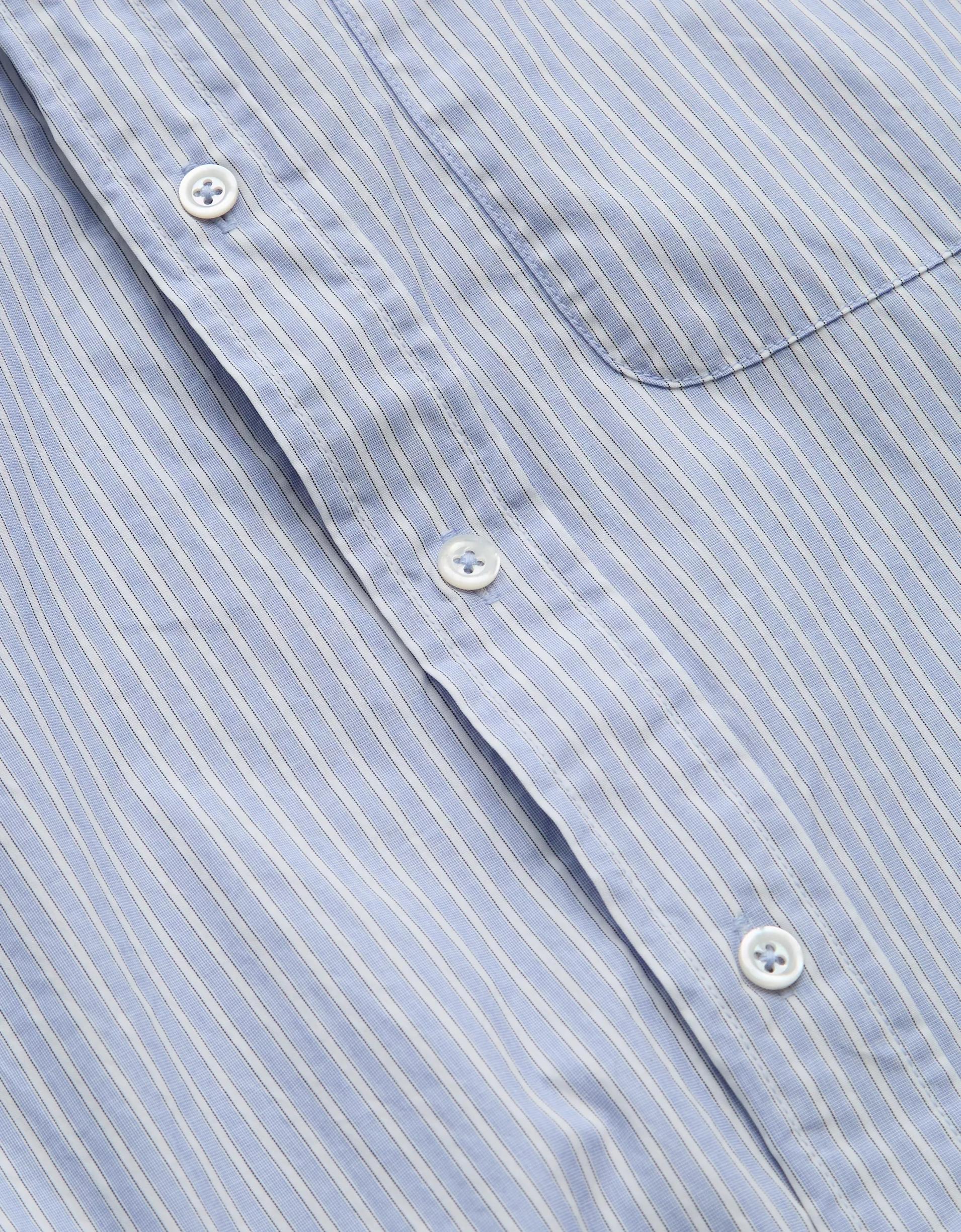 AE77 Premium Relaxed Striped Poplin Button-Up Shirt Product Image