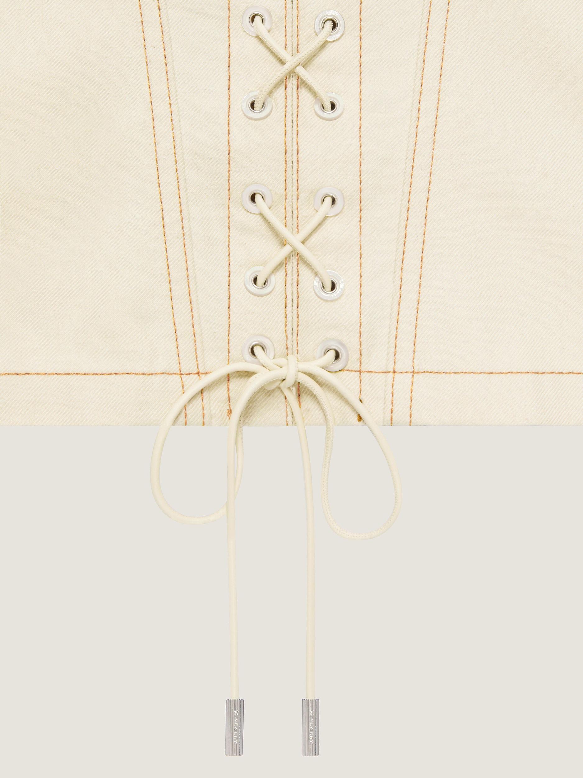 Slim fit jacket in denim with laces Product Image