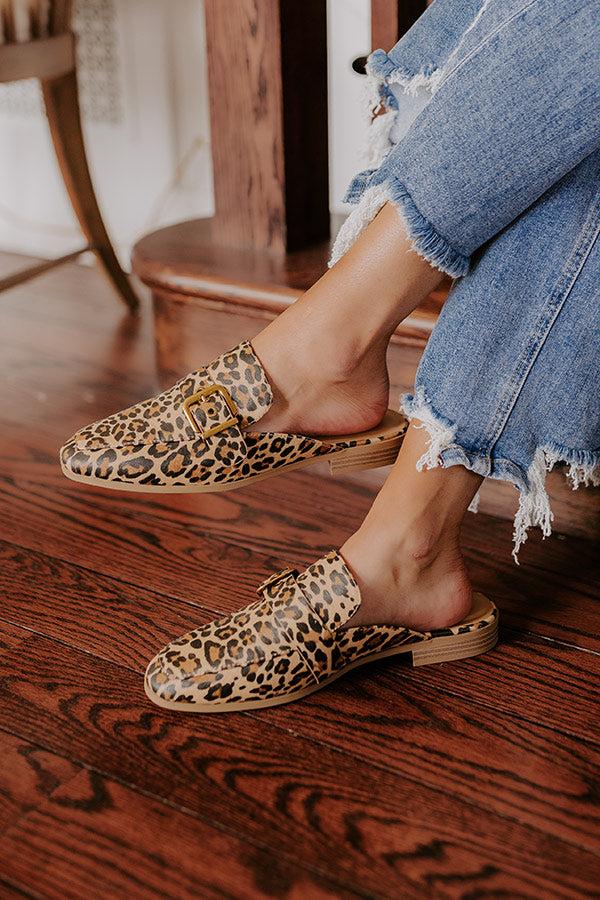 The Brooke Faux Leather Flats in Leopard Product Image