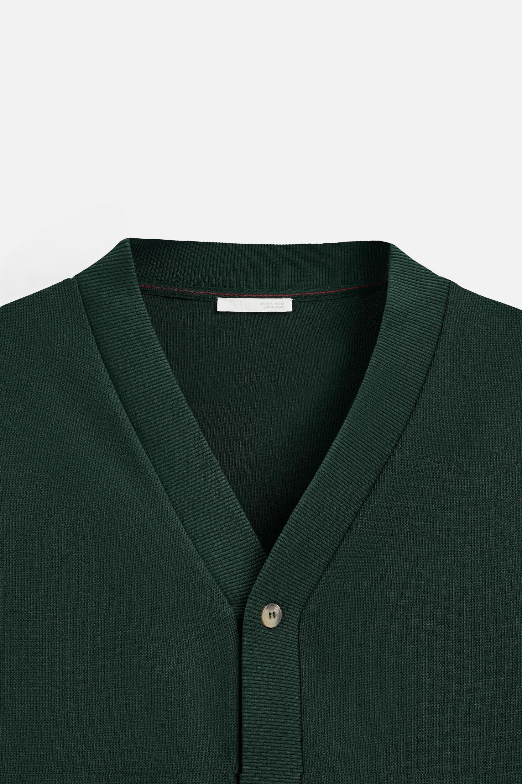 PIQUÉ TEXTURED CARDIGAN Product Image