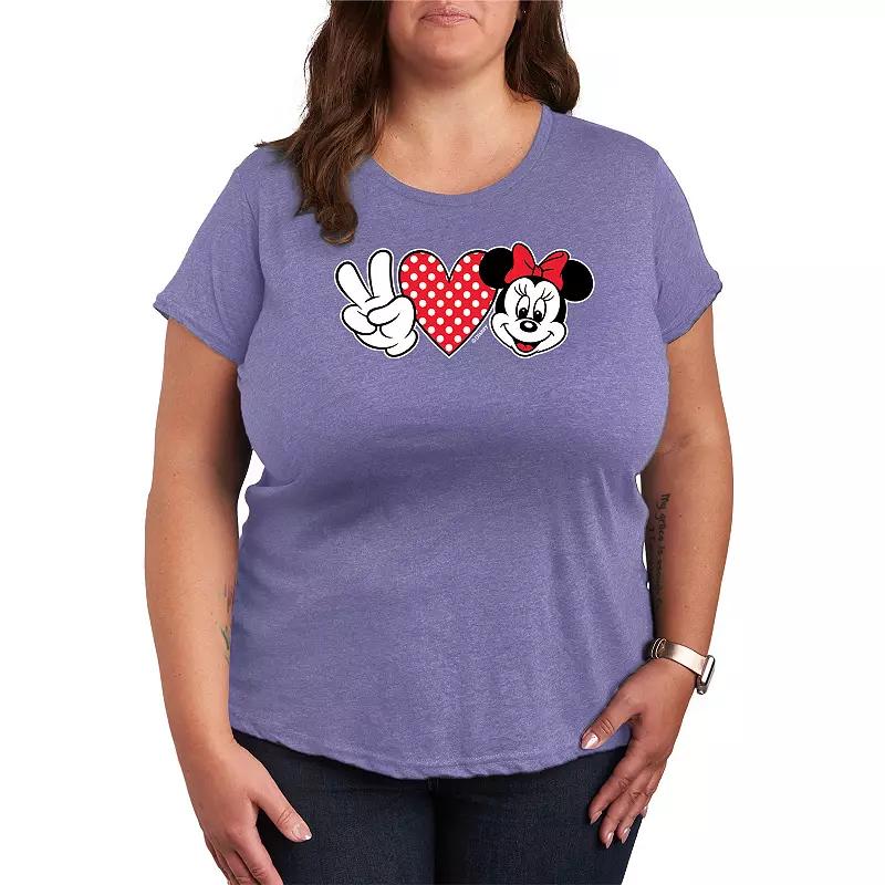 Disney's Minnie Mouse Plus Peace Love Graphic Tee, Women's,  Product Image