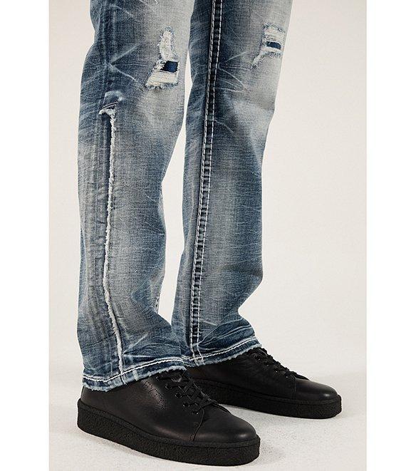 Rock Revival Jakub Straight Leg 5-Pocket Destructed Jeans Product Image