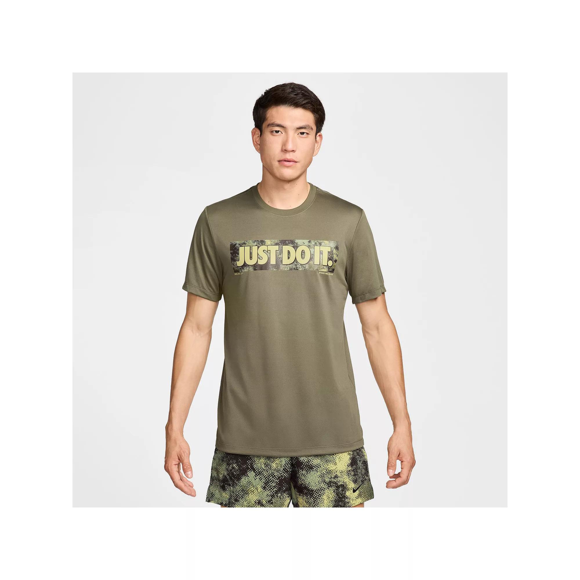 Men's Nike Dri-FIT Fitness T-Shirt, Size: Small, Medium Green Product Image