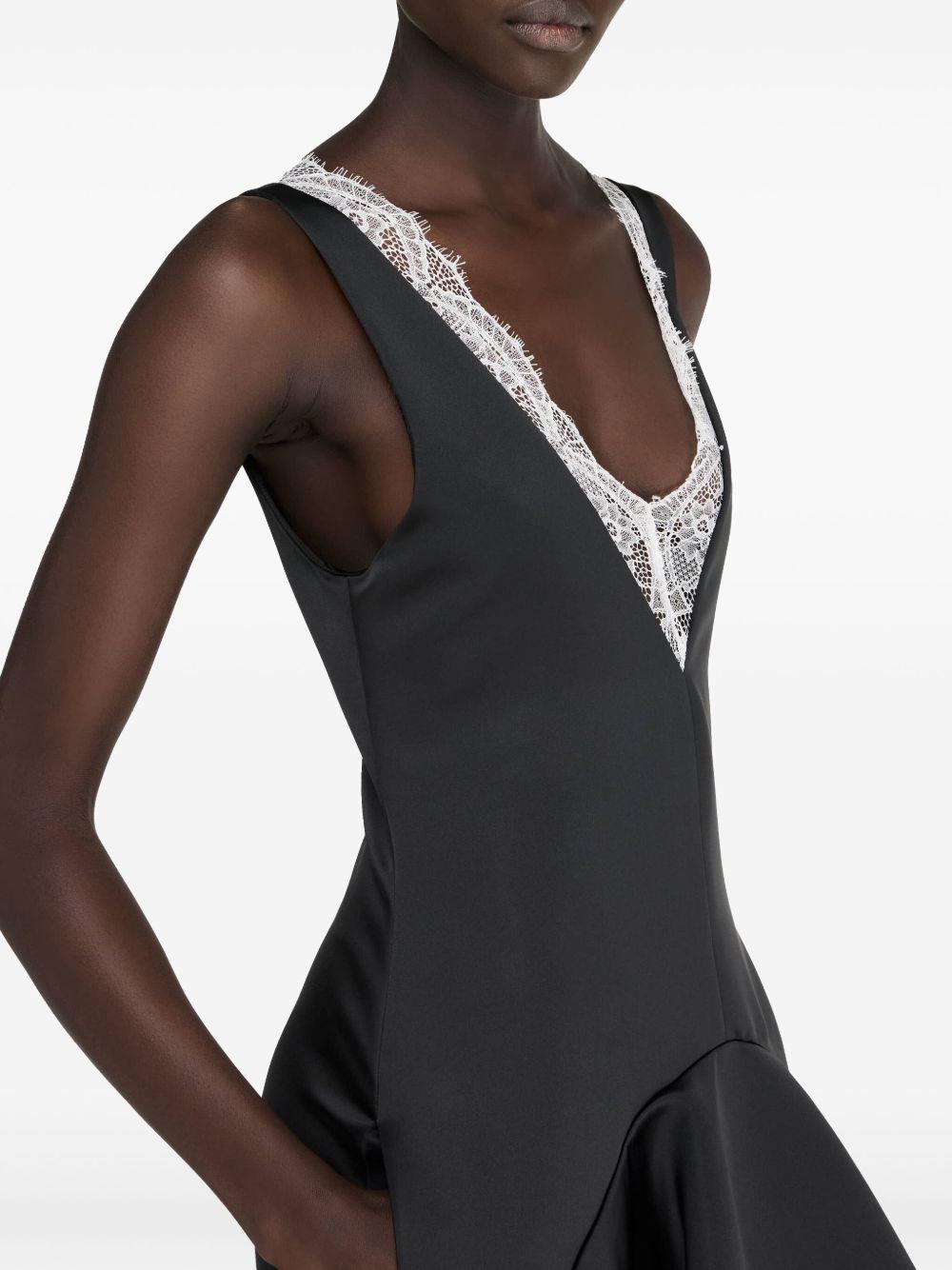 draped-hem V-neck dress Product Image