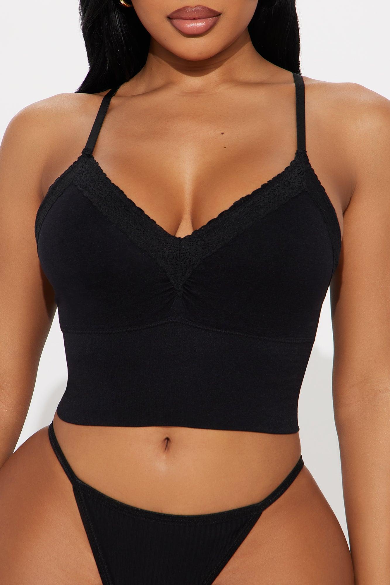Dreamy Feeling Seamless Lace Bralette - Black Product Image